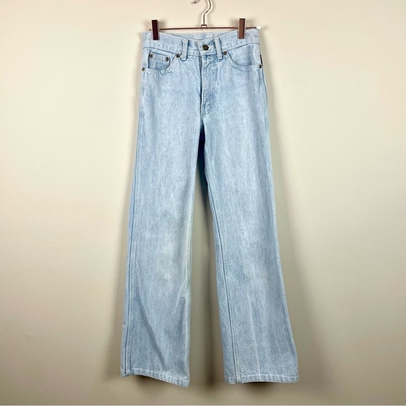 French Star Denim - French Star Vintage 70s Jeans High Rise Light Wash Zipper Back Pocket Size 27